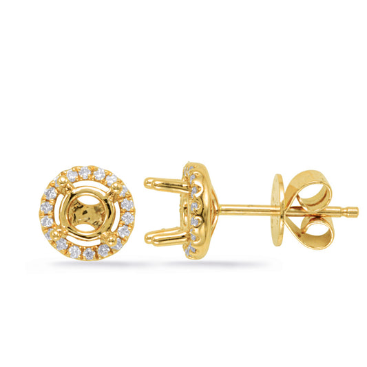 This Earring is available in 14K Yellow Gold. There are a total of 36 stones. There are Rounds with a total carat weight of 0.16 set in a Micro Prong setting.