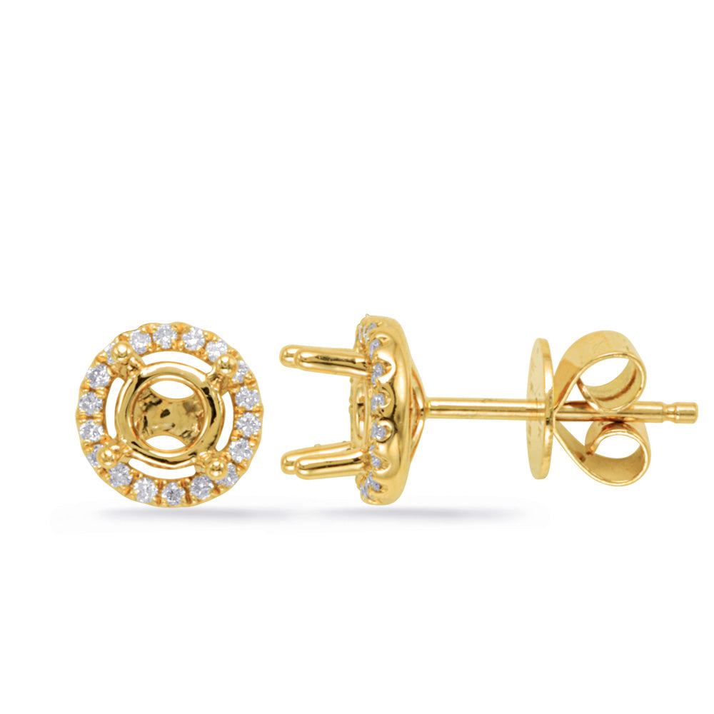 This Earring is available in 14K Yellow Gold. There are a total of 36 stones. There are Rounds with a total carat weight of 0.16 set in a Micro Prong setting.