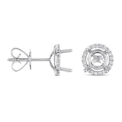 This Earring is available in 14K White Gold. There are a total of 44 stones. There are Rounds with a total carat weight of 0.17 set in a  setting.