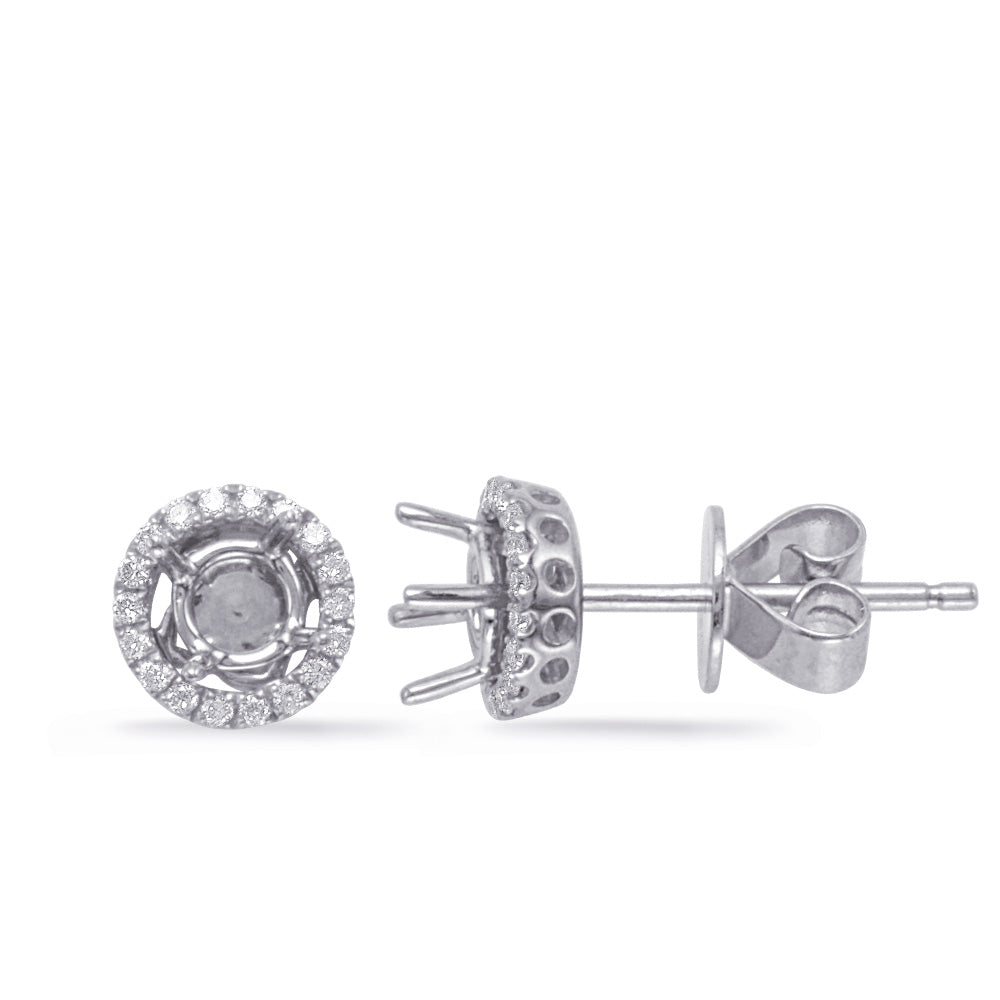 This Earring is available in 14K White Gold. There are a total of 48 stones. There are Rounds with a total carat weight of 0.21 set in a  setting.