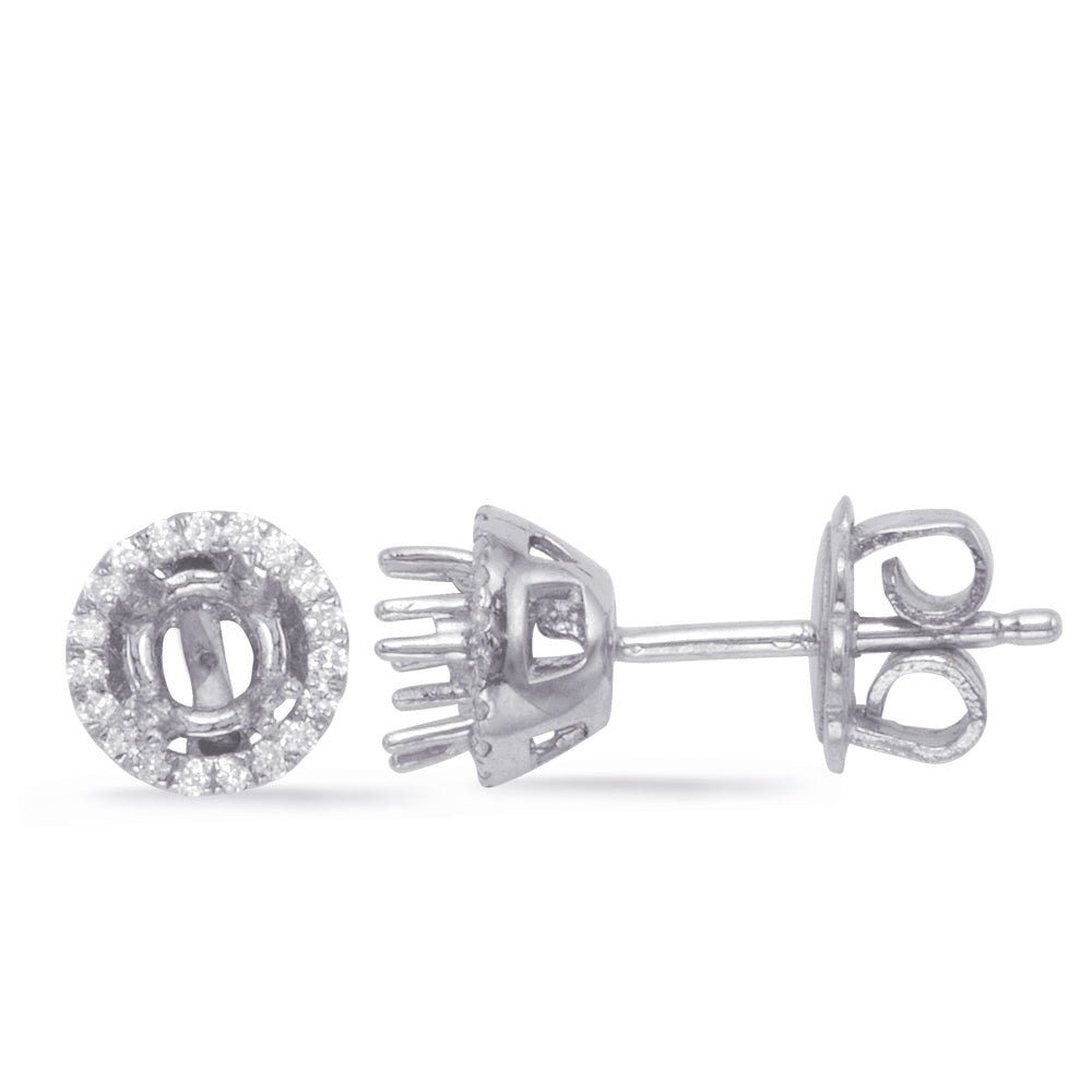 This Earring is available in 14K White Gold. There are a total of 28 stones. There are Rounds with a total carat weight of 0.11 set in a Micro Prong setting.