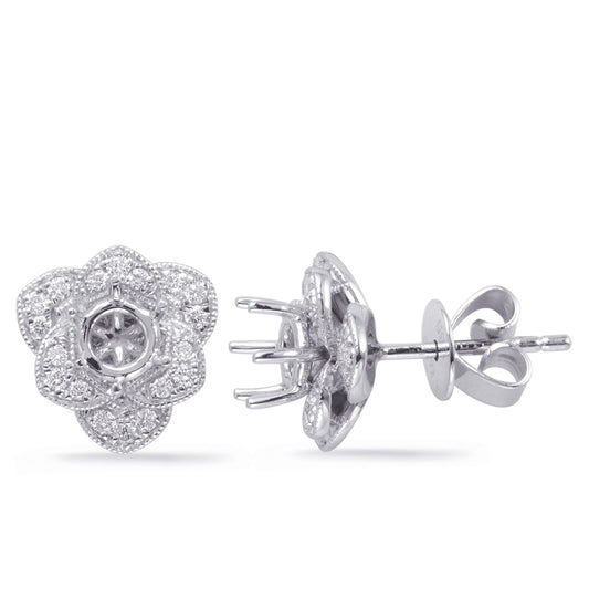 This Earring is available in 14K White Gold. There are a total of 36 stones. There are Rounds with a total carat weight of 0.17 set in a Micro Prong setting.