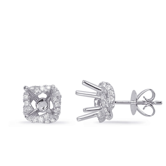 This Earring is available in 14K White Gold. There are a total of 56 stones. There are Rounds with a total carat weight of 0.32 set in a Micro Prong setting.
