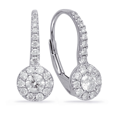 This Earring is available in 14K White Gold. There are a total of 38 stones. There are Rounds with a total carat weight of 0.51 set in a Micro Prong setting.