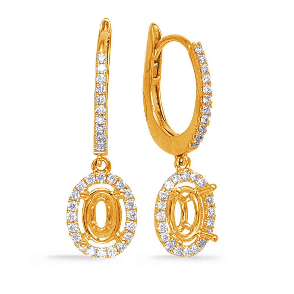 This Earring is available in 14K Yellow Gold. There are a total of 62 stones. There are Rounds with a total carat weight of 0.35 set in a Micro Prong setting.