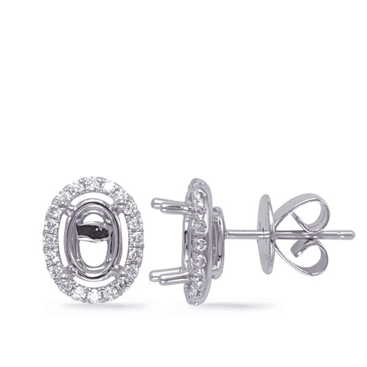 This Earring is available in 14K White Gold. There are a total of 36 stones. There are Rounds with a total carat weight of 0.22 set in a Micro Prong setting.