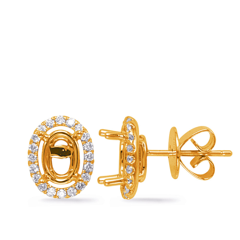 This Earring is available in 14K Yellow Gold. There are a total of 36 stones. There are Rounds with a total carat weight of 0.22 set in a Micro Prong setting.