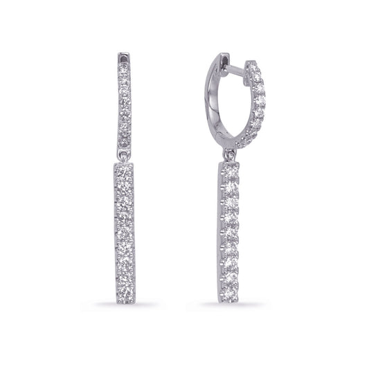 This Earring is available in 14K White Gold. There are a total of 36 stones. There are Rounds with a total carat weight of 0.53 set in a Micro Prong setting.