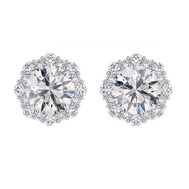This Earring is available in 14K White Gold. There are a total of 24 stones. There are Rounds with a total carat weight of 0.36 set in a  setting.