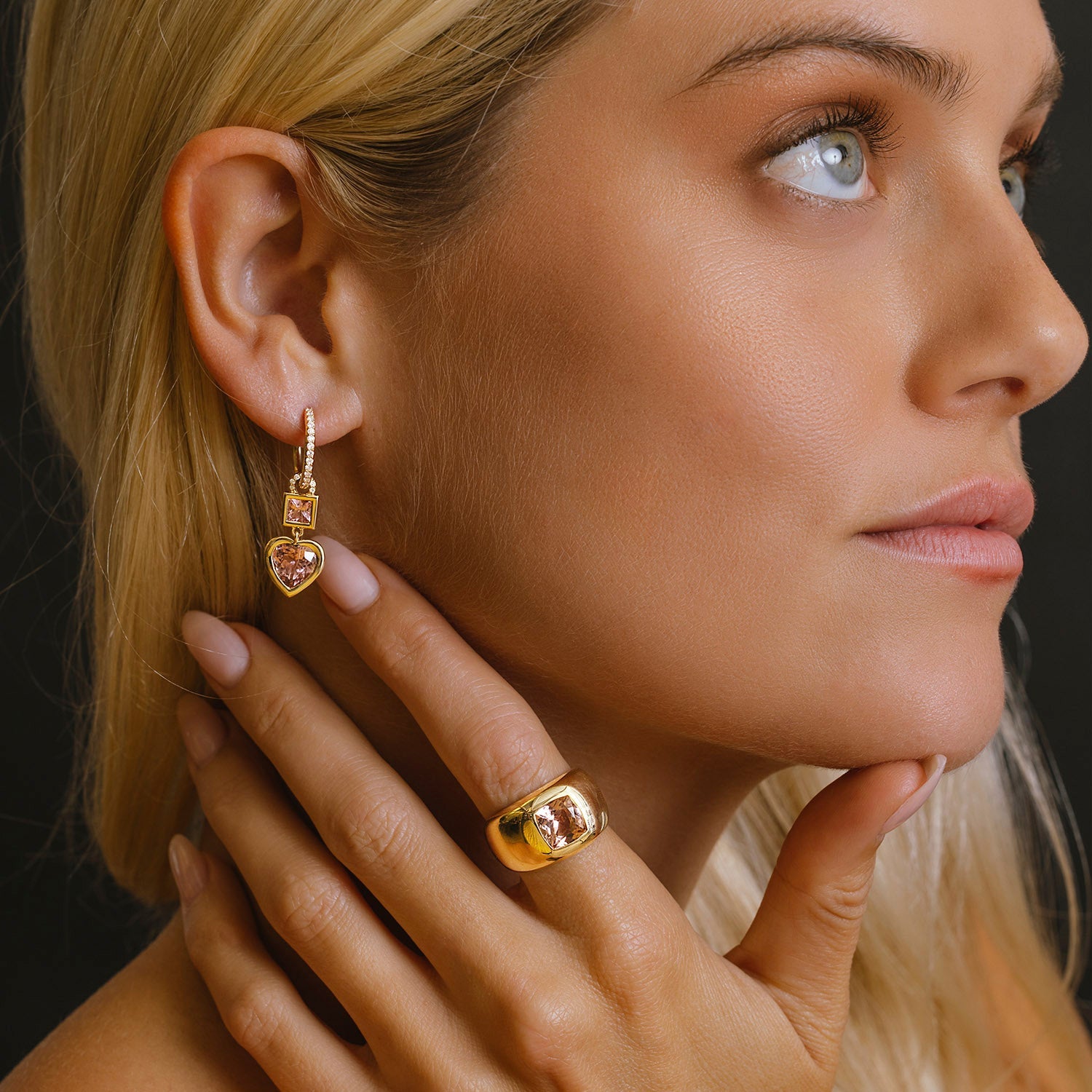 14k Yellow Gold and Pink Tourmaline Bomb Ring - One of a Kind
