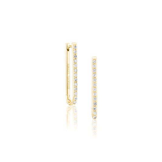 14k Diamond Paperclip Earrings