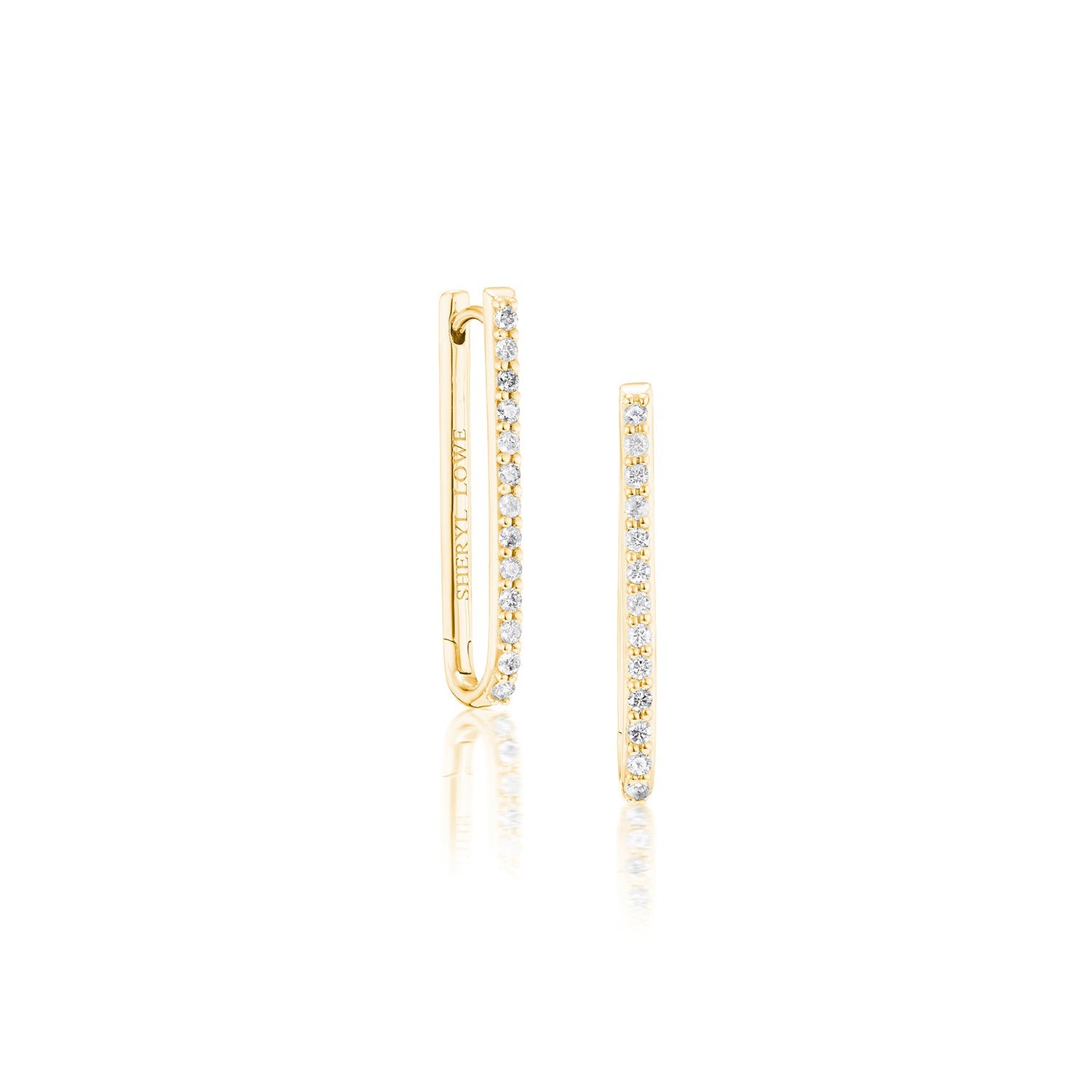 14k Diamond Paperclip Earrings