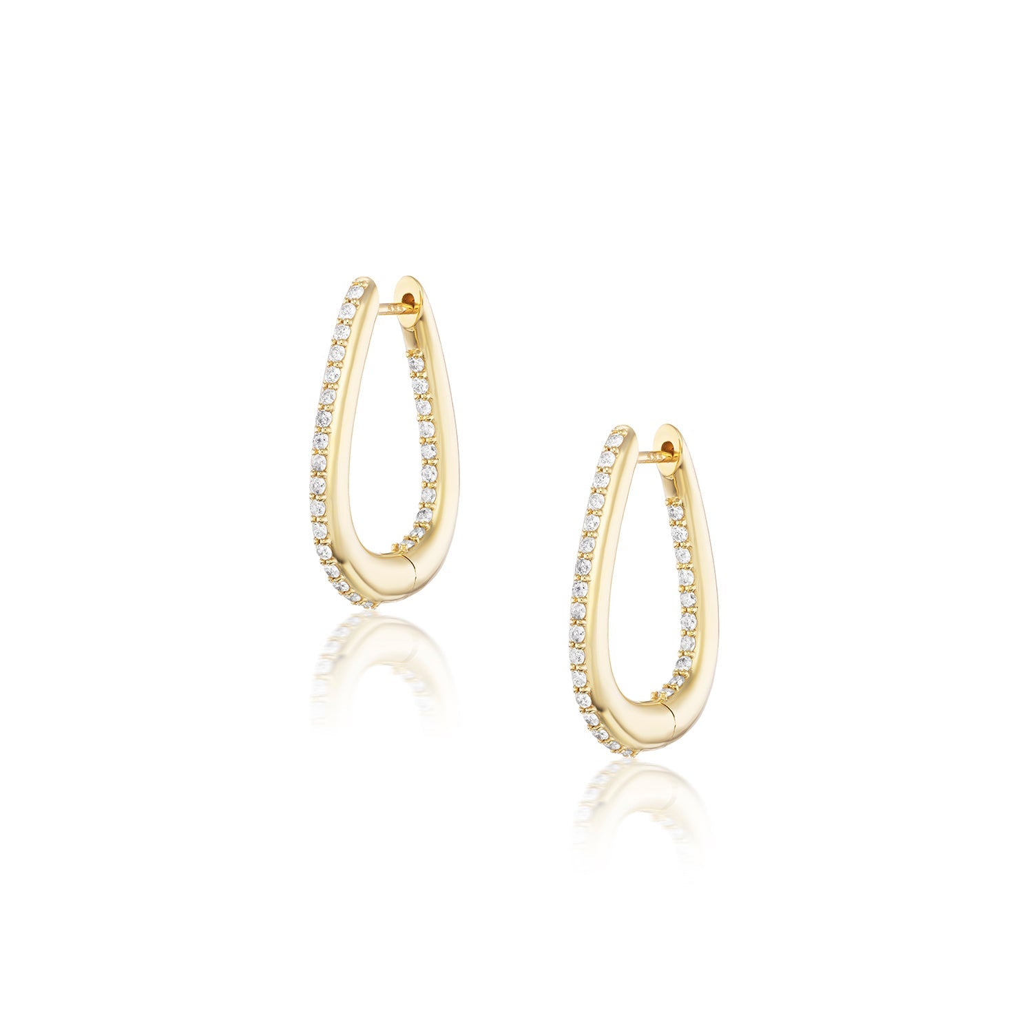 14k Diamond Heritage Buckle Hoop Earrings