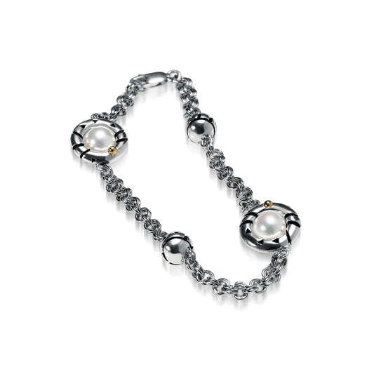 Solar Eclipse Pearl Chain Bracelet