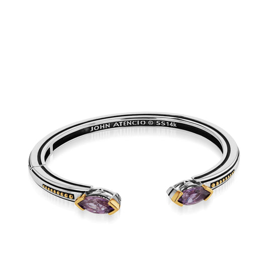 Elixir Gemstone Hinged Cuff Bracelet