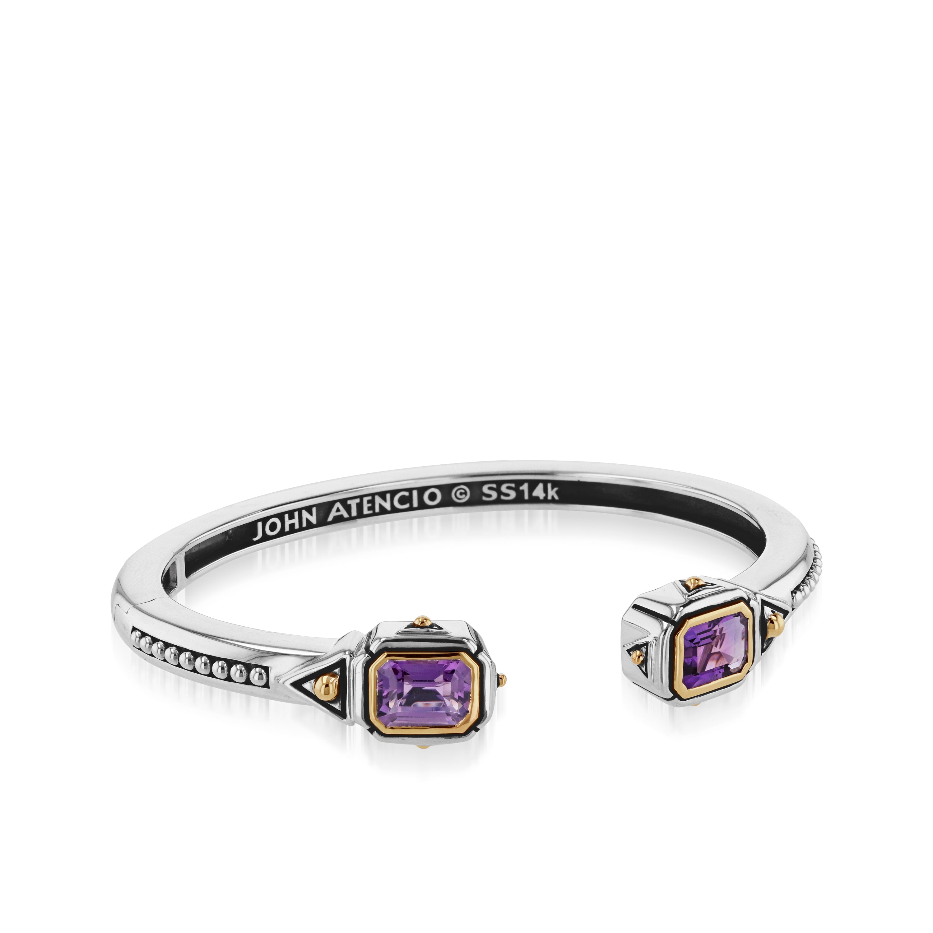 Sahara Gemstone Narrow Hinged Cuff Bracelet