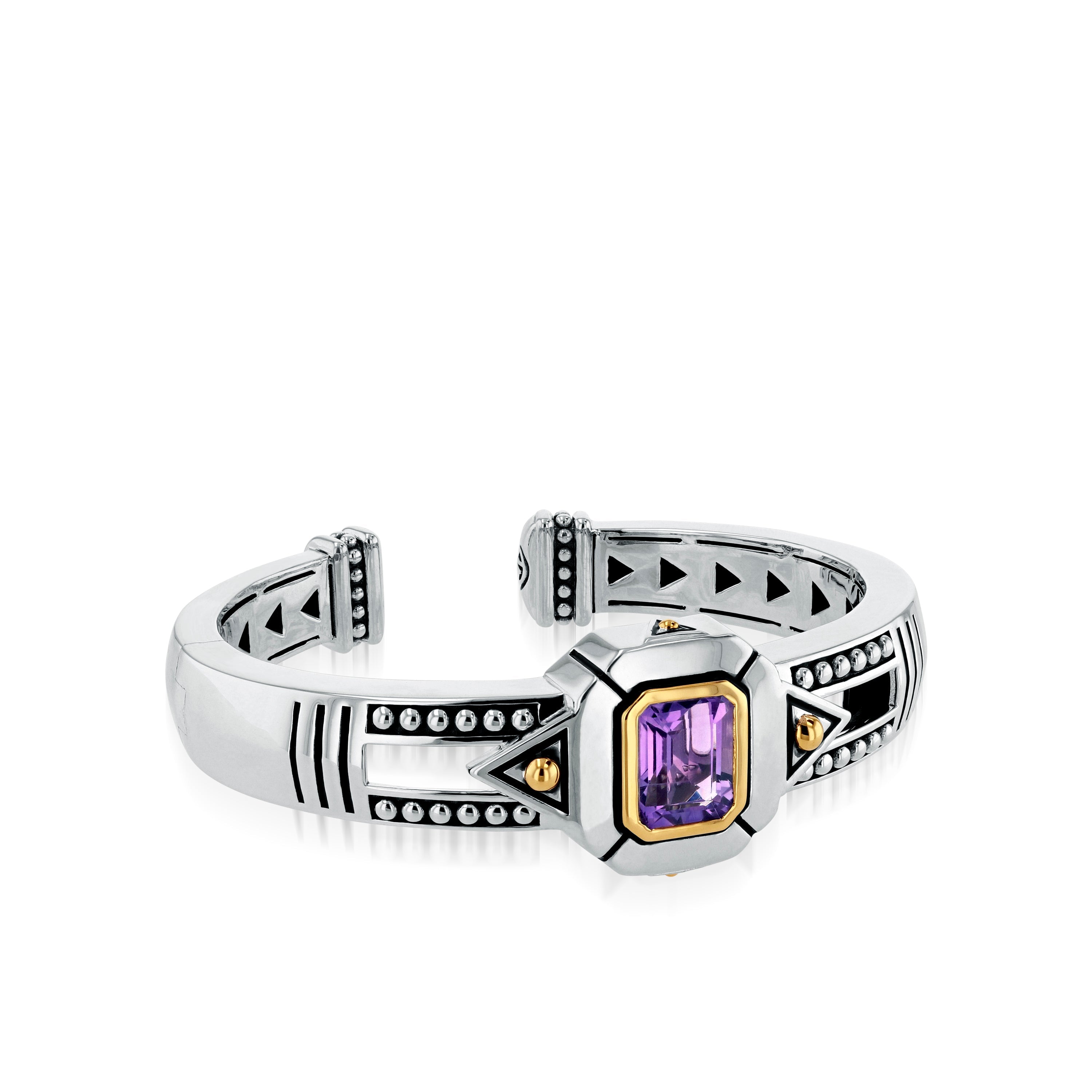 Sahara Gemstone Hinged Cuff Bracelet