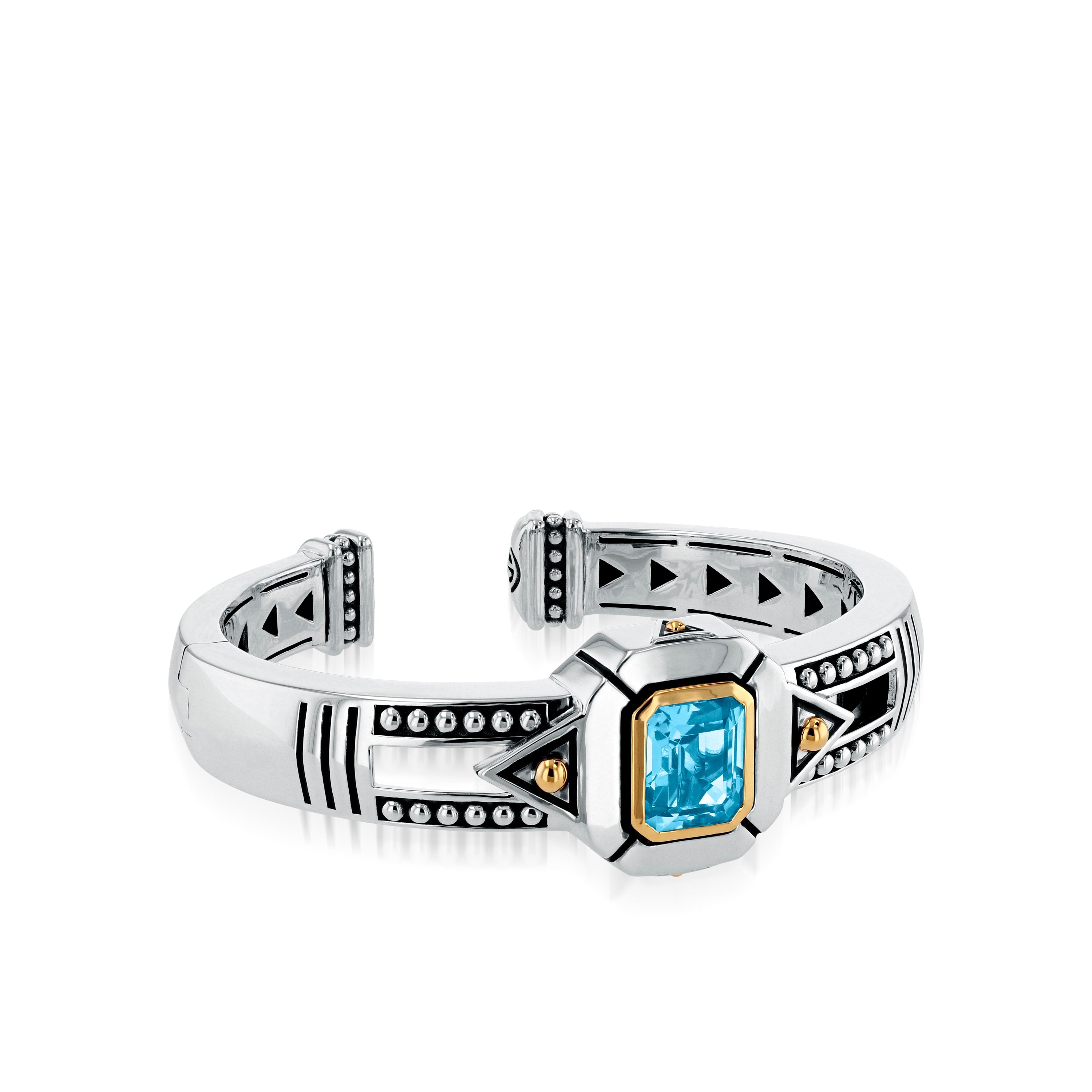 Sahara Gemstone Hinged Cuff Bracelet