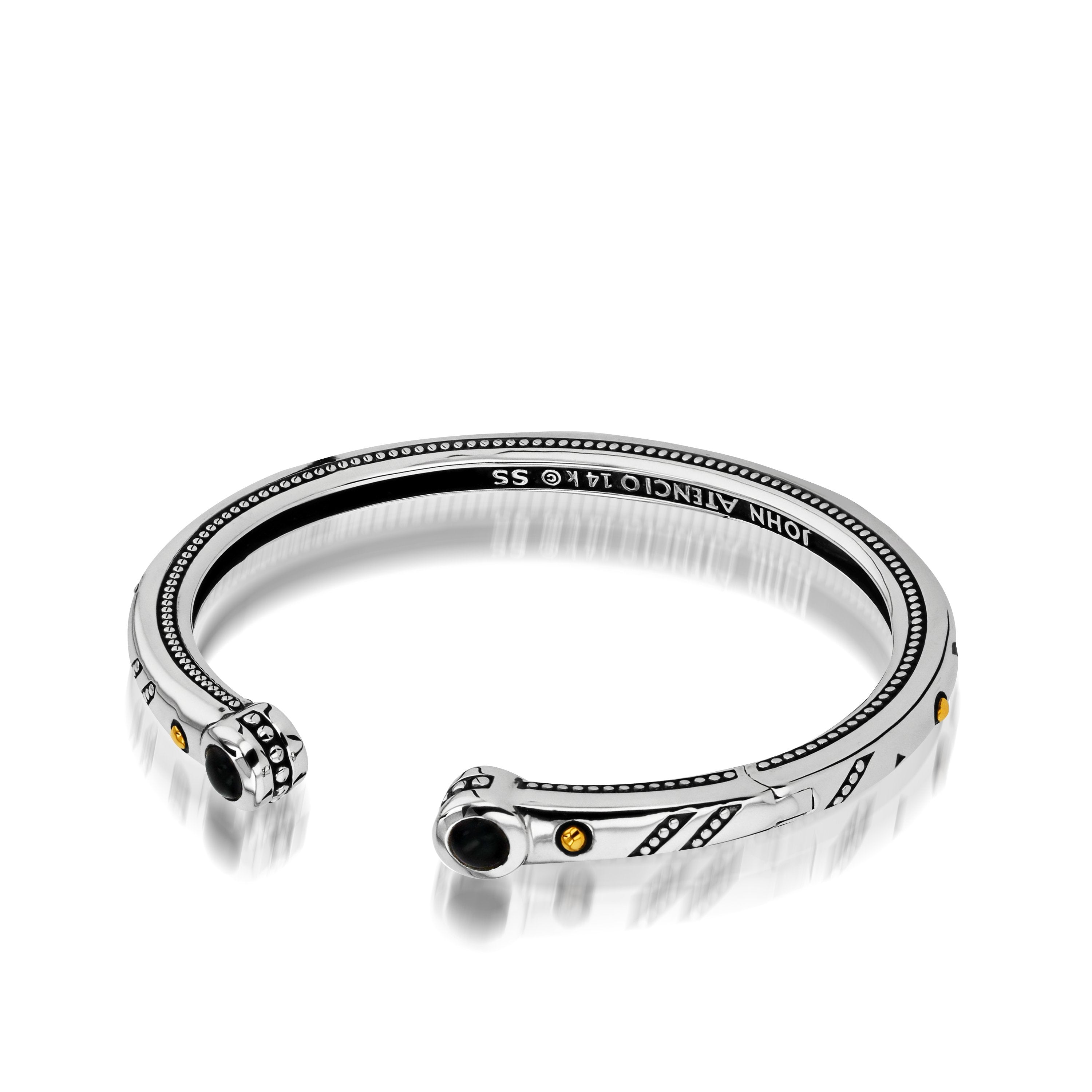 Solar Cuff Bracelet with Black Onyx