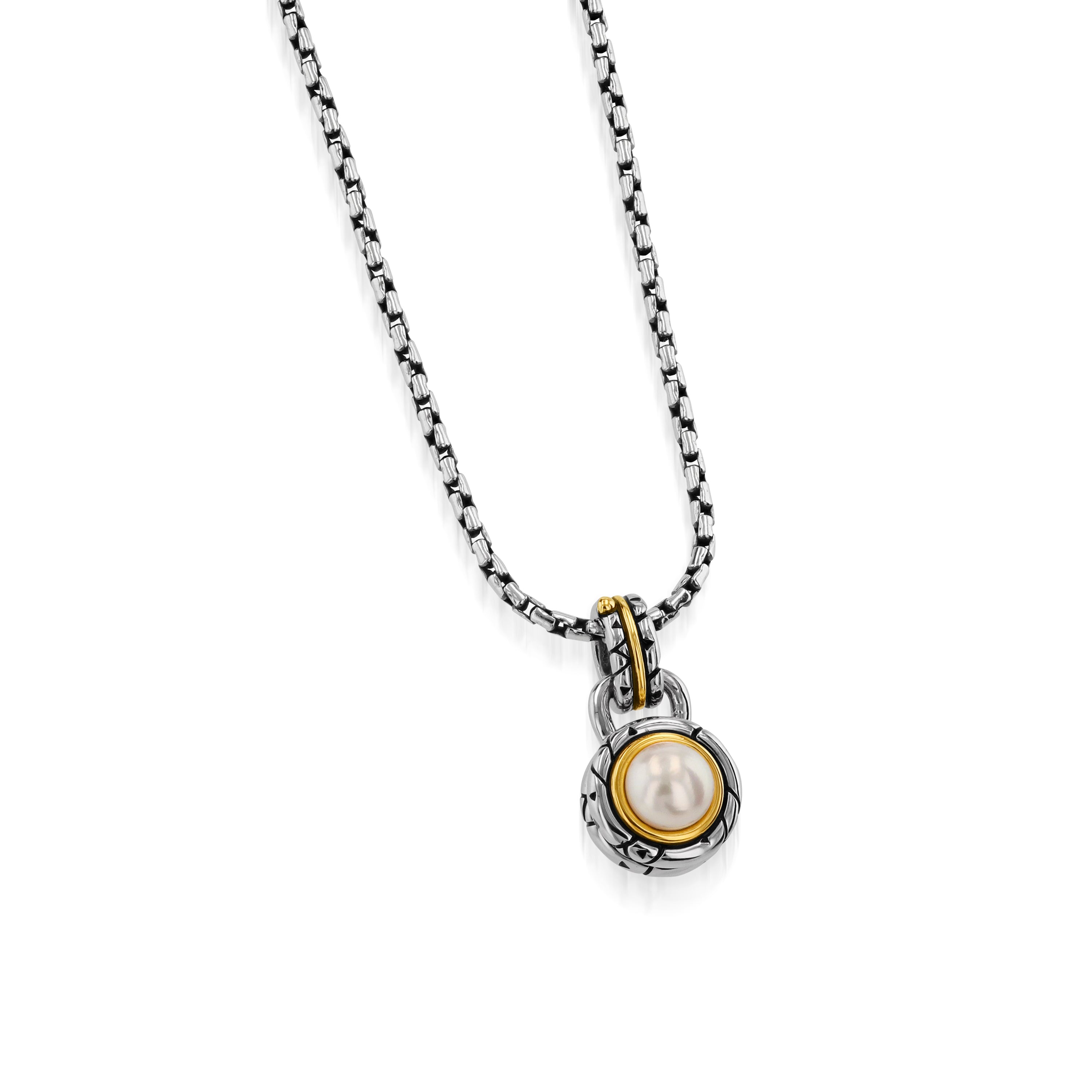 Solar Eclipse Pearl Pendant Necklace
