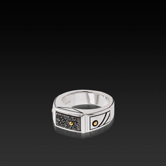 Matrix Black Diamond Signet Ring