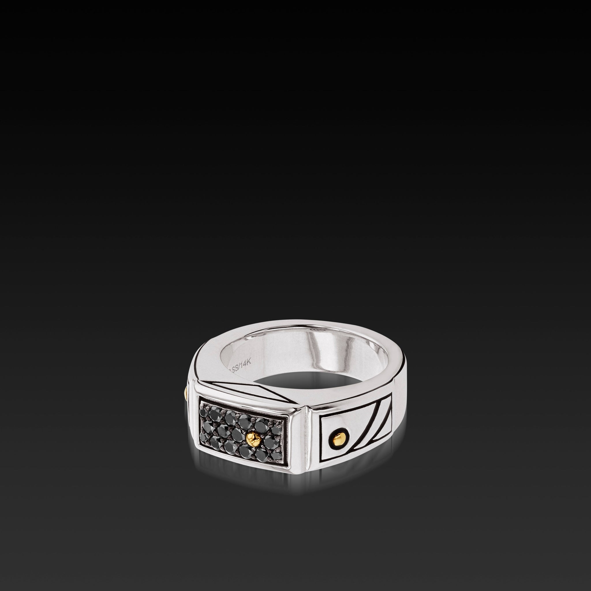 Matrix Black Diamond Signet Ring