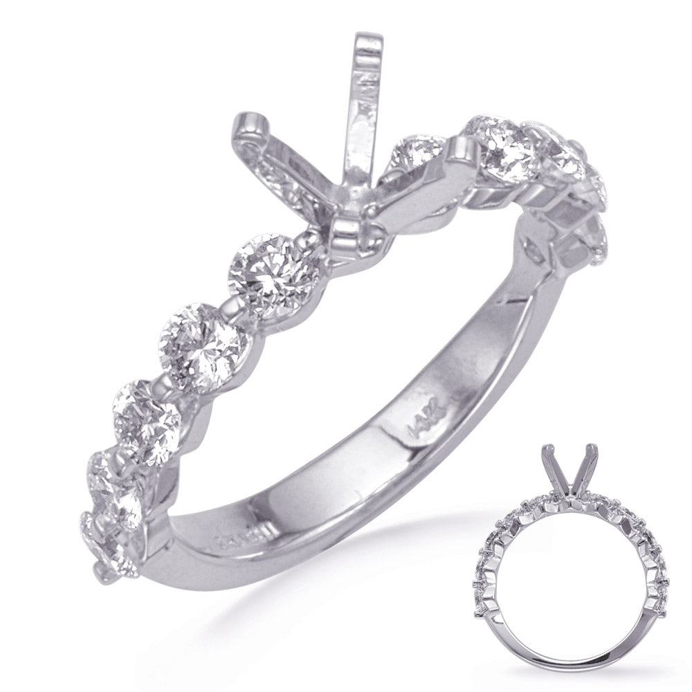 This Engagement Ring  is available in 14K White Gold. There are a total of 10 stones. There are Rounds with a total carat weight of 1.12 set in a  setting.