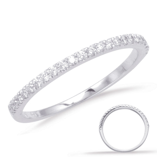This Band is available in 14K White Gold. There are a total of 23 stones. There are Round with a total carat weight of 0.16 set in a  setting.