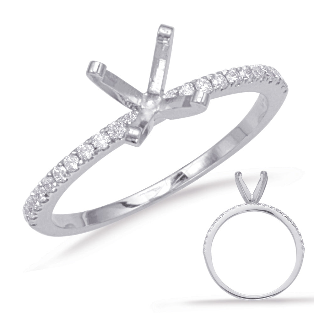This Engagement Ring  is available in 14K White Gold. There are a total of 22 stones. There are Rounds with a total carat weight of 0.15 set in a  setting.