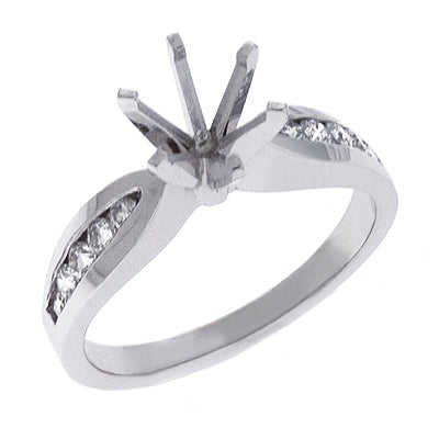 This Engagement Ring  is available in 14K White Gold. There are a total of 10 stones. There are Rounds with a total carat weight of 0.27 set in a Channel Set setting.
