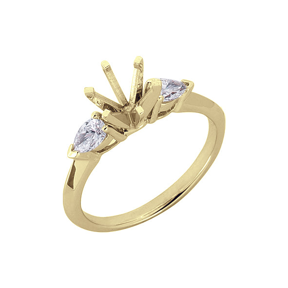 This Engagement Ring  is available in 14K Yellow Gold. There are a total of 2 stones. There are Pear Shape with a total carat weight of 0.4 set in a Prong Set setting.
