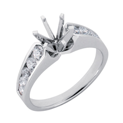 This Engagement Ring  is available in 14K White Gold. There are a total of 10 stones. There are Rounds with a total carat weight of 0.84 set in a Channel Set setting.