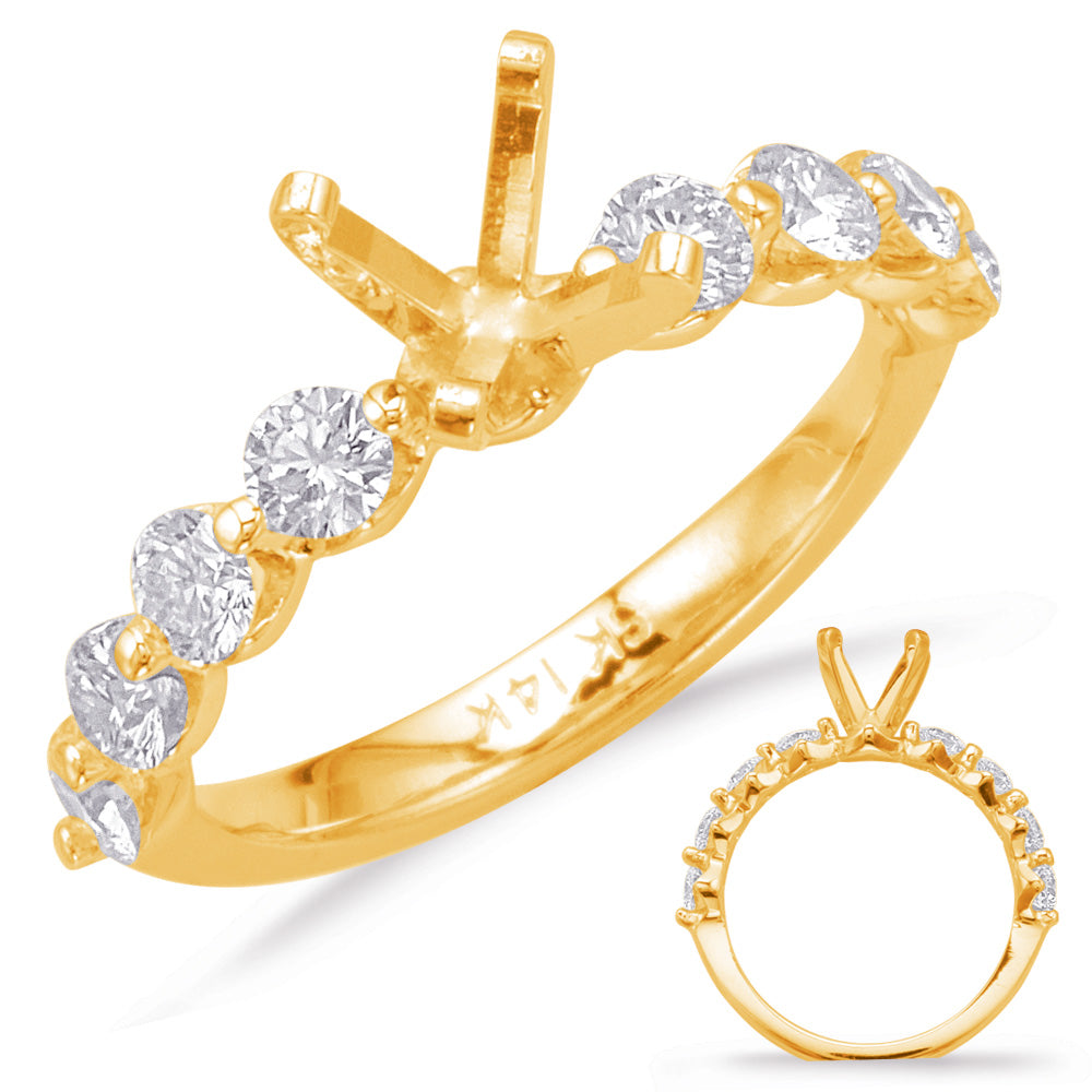 This Engagement Ring  is available in 14K Yellow Gold. There are a total of 8 stones. There are Rounds with a total carat weight of 0.98 set in a  setting.