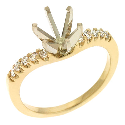 This Engagement Ring  is available in 14K Yellow Gold. There are a total of 10 stones. There are Rounds with a total carat weight of 0.18 set in a  setting.