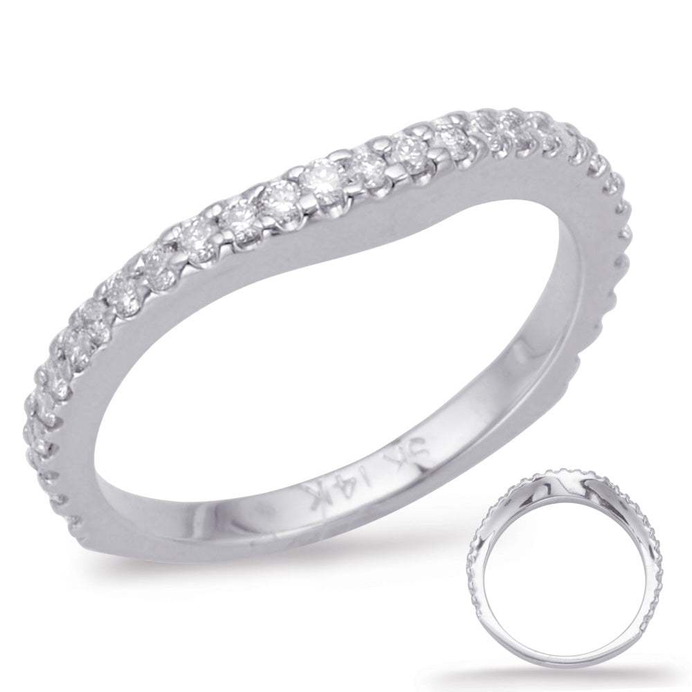 This Band is available in 14K White Gold. There are a total of 29 stones. There are Round with a total carat weight of 0.38 set in a Prong Set setting.