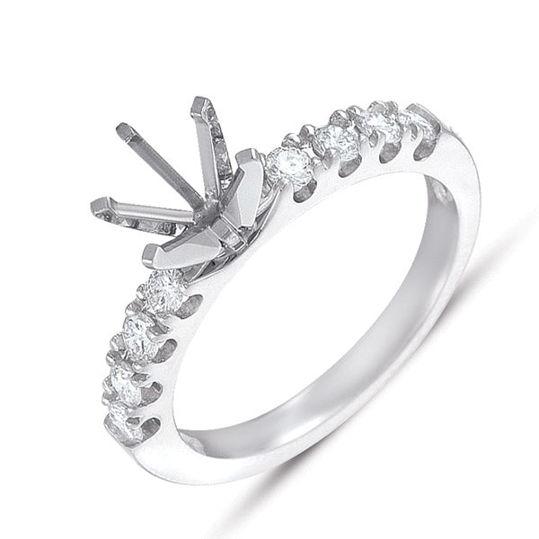 This Engagement Ring  is available in 14K White Gold. There are a total of 8 stones. There are Rounds with a total carat weight of 0.46 set in a  setting.