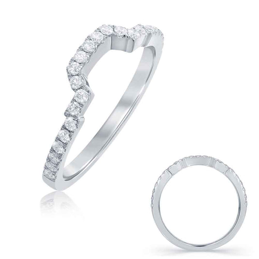 This Band is available in 14K White Gold. There are a total of 23 stones. There are Round with a total carat weight of 0.27 set in a Micro Prong setting.