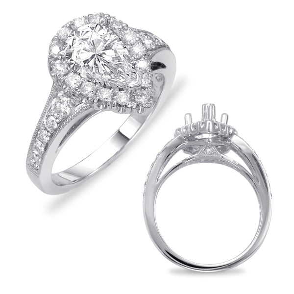 This Engagement Ring  is available in 14K White Gold. There are a total of 29 stones. There are Rounds with a total carat weight of 0.66 set in a Micro Prong setting.