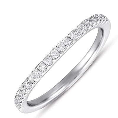 This Band is available in 14K White Gold. There are a total of 21 stones. There are Round with a total carat weight of 0.23 set in a  setting.
