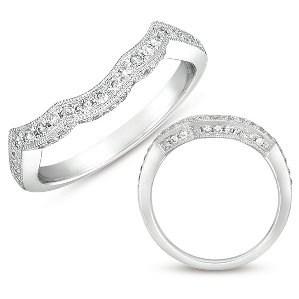 This Band is available in 14K White Gold. There are a total of 32 stones. There are Round with a total carat weight of 0.24 set in a  setting.