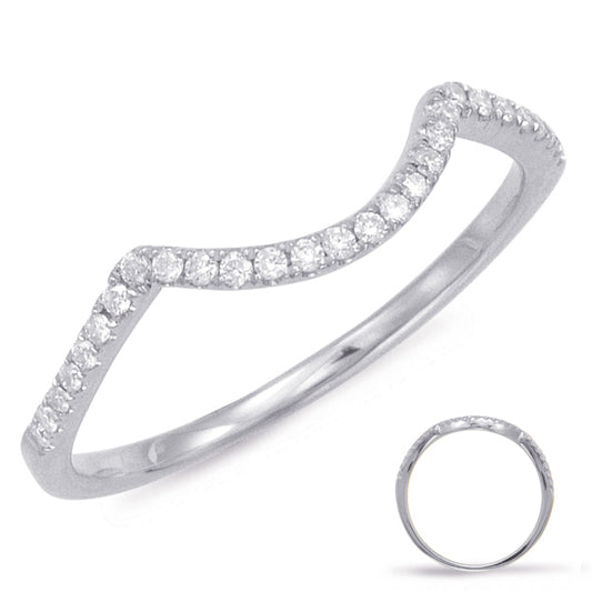 This Band is available in 14K White Gold. There are a total of 28 stones. There are Round with a total carat weight of 0.14 set in a Micro Prong setting.