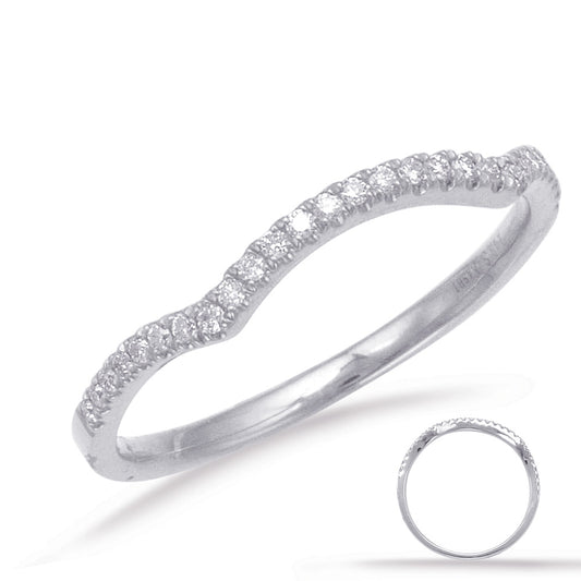 This Band is available in 14K White Gold. There are a total of 24 stones. There are Round with a total carat weight of 0.16 set in a Micro Prong setting.
