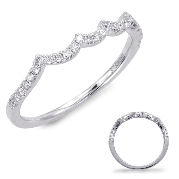 This Band is available in 14K White Gold. There are a total of 27 stones. There are Round with a total carat weight of 0.18 set in a  setting.