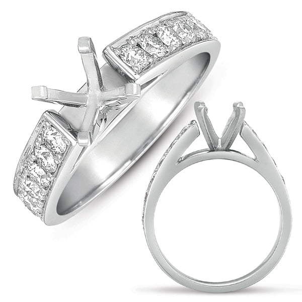 This Engagement Ring  is available in 14K White Gold. There are a total of 12 stones. There are Rounds with a total carat weight of 0.69 set in a Channel Set setting.