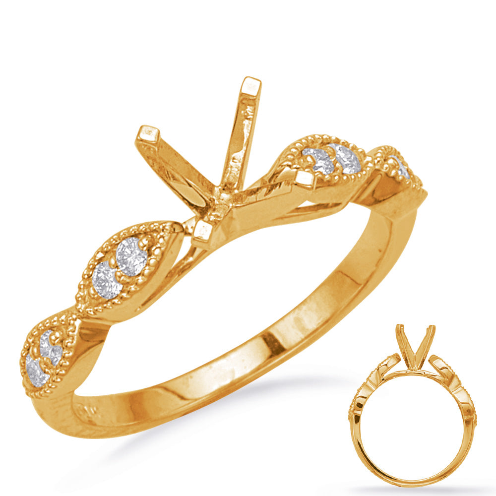 This Engagement Ring  is available in 14K Yellow Gold. There are a total of 8 stones. There are Rounds with a total carat weight of 0.18 set in a Micro Prong setting.