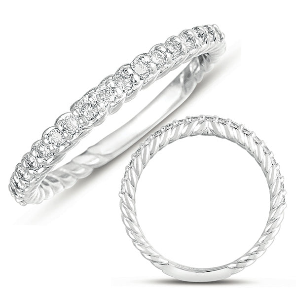 This Band is available in 14K White Gold. There are a total of 19 stones. There are Round with a total carat weight of 0.28 set in a  setting.