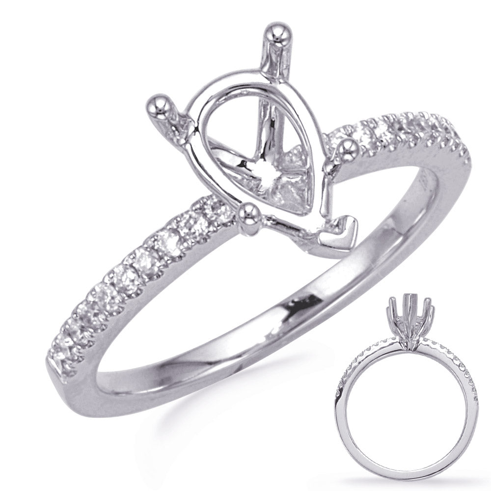 This Engagement Ring  is available in 14K White Gold. There are a total of 20 stones. There are Rounds with a total carat weight of 0.16 set in a Micro Prong setting.