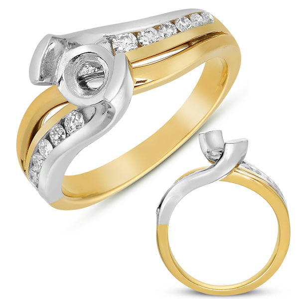 This Engagement Ring  is available in 14K Yellow & White Gold. There are a total of 12 stones. There are Rounds with a total carat weight of 0.27 set in a Channel Set setting.