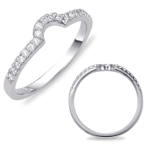 This Band is available in 14K White Gold. There are a total of 19 stones. There are Round with a total carat weight of 0.13 set in a Micro Prong setting.