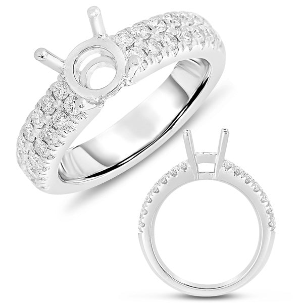 This Engagement Ring  is available in 14K White Gold. There are a total of 28 stones. There are Rounds with a total carat weight of 0.62 set in a  setting.